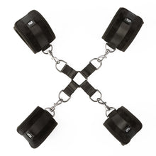 Load image into Gallery viewer, Flat lay of the Hog Tied and Satisfied Hog Tie kit from Sei Mio BDSM and bondage gear