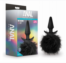 Load image into Gallery viewer, Blush Anal Adventures platinum silicone butt plug with a faux fur black rabbit tail - Sex Siopa is Ireland&#39;s best adult shop for bodysafe sex toys and lubricants