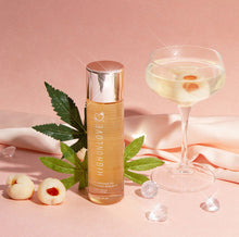 Load image into Gallery viewer, High On Love Sensual Massage Oil comes in 3 aromas: Decadent White Chocolate, Strawberries and Champagne, and Lychee Martini. It is made with all natural oils including hemp oil and vitamin E - Sex Siopa, Ireland's Best Sex Toys, Lubricants, and accessories.