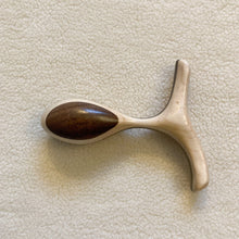Load image into Gallery viewer, Overhead view of the Cinch Butt plug made with scandinavian style two-tone wood by Lumberjill Leisurecrafts - Sex Siopa, Ireland's best sex toys and lubricants