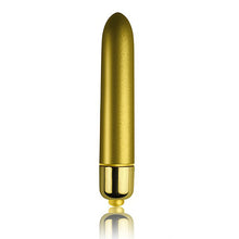 Load image into Gallery viewer, Yellow gold edition of the Touch of Velvet bullet vibrator by Rocks Off - Sex Siopa, Ireland&#39;s favourite sex toy shop!