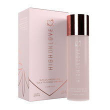 Load image into Gallery viewer, High On Love Sensual Massage Oil comes in 3 aromas: Decadent White Chocolate, Strawberries and Champagne, and Lychee Martini. It is made with all natural oils including hemp oil and vitamin E - Sex Siopa, Ireland's Best Sex Toys, Lubricants, and accessories.