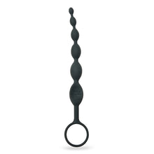 Load image into Gallery viewer, 50 Shades of Grey silicone anal beads featuring 6 graduating beads and wide ring base on white background