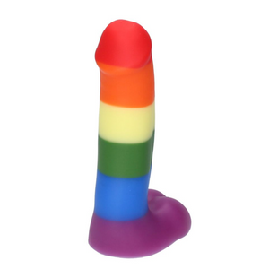 Ylva & Dite Icarus rainbow silicone dildo with realistic head and balls - Sex Siopa, Ireland's best sex toys