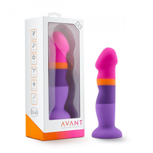 The Avant Silicone Dildo with suction cup summer fling both in its packaging and standing upright outside its packaging with white background - Sex Siopa stocks Ireland's best sex toys, lubricants and accessories