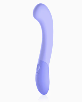 Side view of Biird Gii Rechargeable G-Spot Vibrator in lilac and purple. Shown vertical on a white background.