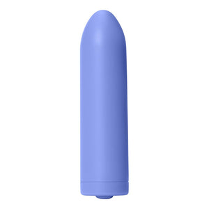 Dame Zee rechargeable bullet vibrator in periwinkle against a white background
