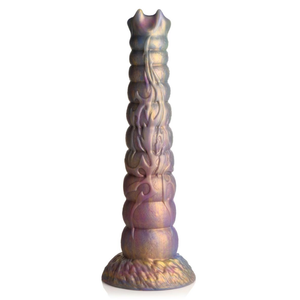 A backside view of the tribal texture on the tentacle ovipositor dildo by Creature Cocks.