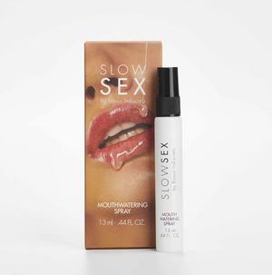 Slow Sex Mouthwatering Spray alongside its packaging