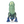 A novelty figurine shaped like a stylized penis in a crouching frog-like pose, with a metallic iridescent finish shifting from pale green at the top to blue at the feet, photographed on a clean white background.