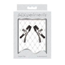 Load image into Gallery viewer, Sportsheets classic pair of nipple clips on white background with metal adjusters and clamps with rubber protective and removable tips  in their packaging - Sex Siopa, Ireland&#39;s Best Adult Shop for Sex Toys, Lubricants, and Accessories