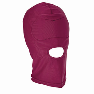 Sportsheets Visual Deprivation Hood in a red maroon colour on a mannequin with white background Sex toys Ireland - Sex Siopa, Ireland's best adult shop