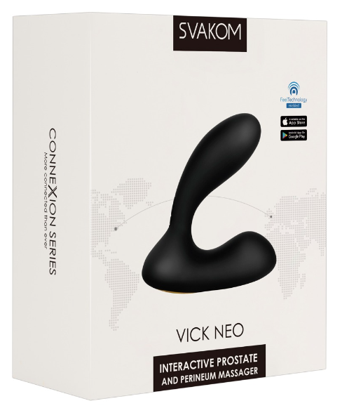 Packaging of a Svakom Vick Neo App-Controlled Butt Plug.