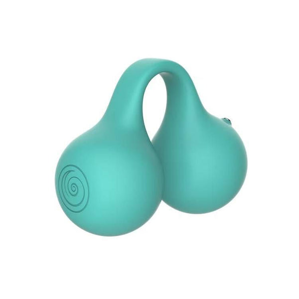 The Svibe Twinn finger vibrator in teal on a white background