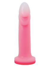 Load image into Gallery viewer, Tantus flurry dual density silicone dildo in pink standing upright with realistic underneath of the penis head on display - Sex Siopa, Ireland&#39;s Best Adult Shop for Sex Toys, Lubricants, and Accessories