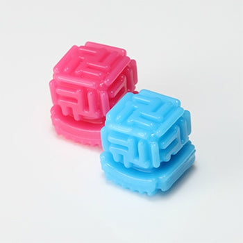 Two Tenga Bobble Crazy Cubes in pink and light blue