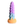 Rear view of the ribbed Mystique Unicorn Silicone Dildo in a pink/blue/orange colour scheme.