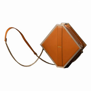 LOCKINK Luxury Leather Handbag side on view with strap stretched out