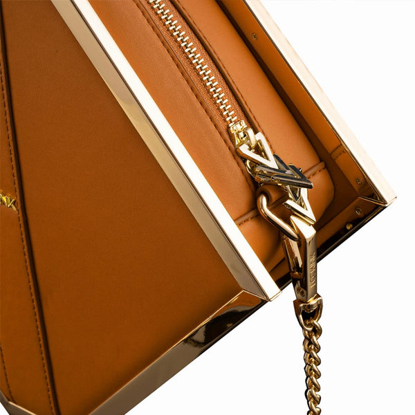 Close Up on the Zip Pull of the LOCKINK Luxury Leather Handbag
