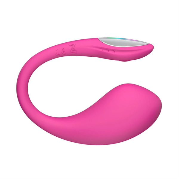 Rear Side view of pink and metallic Lush 4 vibrator by Lovense. 