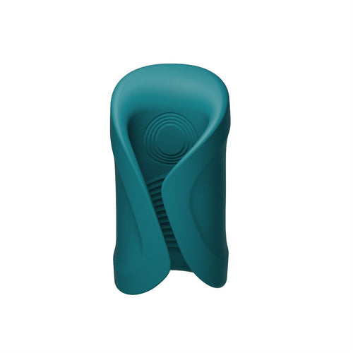 Vertical Turquoise coloured Gush penis massager by Lovense