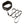 SEI MIO - Padded Neck Collar and Leash in black on a white background.