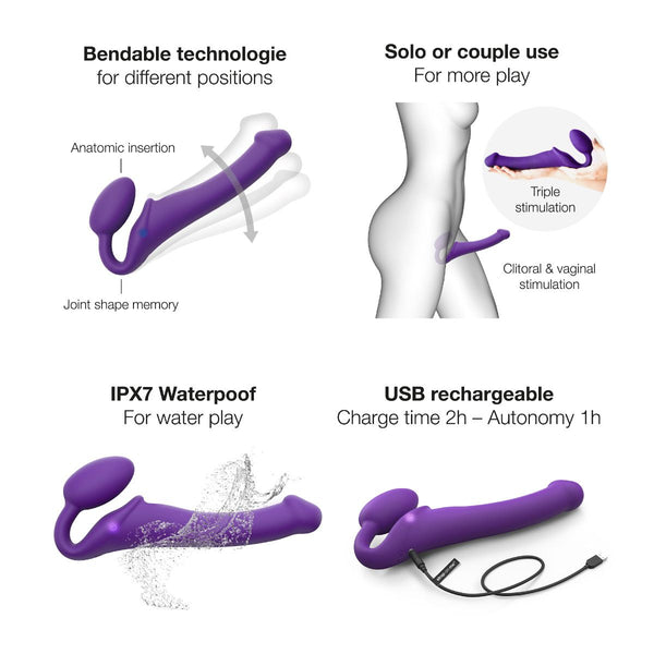 Strap-On-Me Bendable Vibrating Strapless Dildo