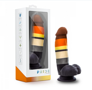 Two Avant Bear Pride realistic silicone dildo with a suction cup base standing upright in packaging and free standing - Sex Siopa is Ireland's Best Adult shop for bodysafe sex toys and lubricants