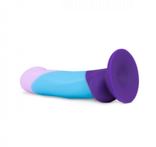 Load image into Gallery viewer, Avant Purple Haze Silicone suction cup dildo with realistic shape lying on side on white background