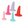 The Calexotics Sheology wearable silicone vaginal dilator set in pink, red, blue, and purple. Five dilators spread out on a white background - Sex Siopa, Ireland's best sex toys and accessories