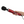Side view of a hand holding a red Doxy Diecast Powerful Mains Powered Wand Vibrator and Massager. This Doxy has a black head and is over a white background - Sex Siopa, Ireland's best sex toys and accessories.