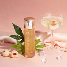 Load image into Gallery viewer, High On Love Sensual Massage Oil comes in 3 aromas: Decadent White Chocolate, Strawberries and Champagne, and Lychee Martini. It is made with all natural oils including hemp oil and vitamin E - Sex Siopa, Ireland&#39;s Best Sex Toys, Lubricants, and accessories.