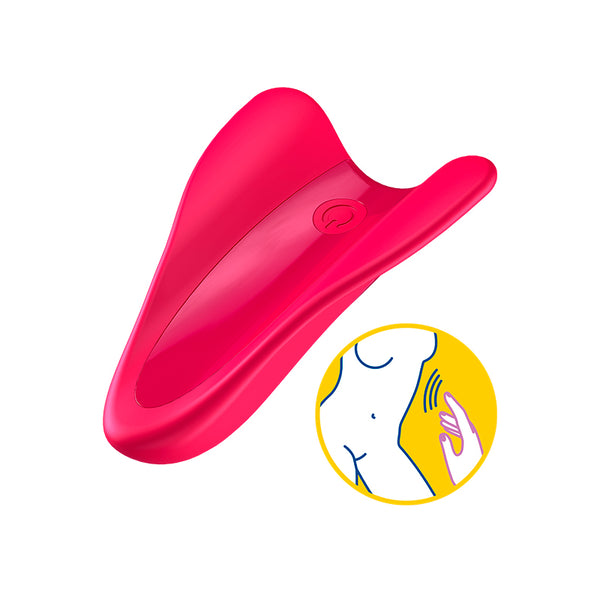 One example of the Satisfyer High Flyer in red as well as a close up of a female body. This is an excellent sex toy for newbies as it gives gentle vibrations and weaves between your fingers. 
