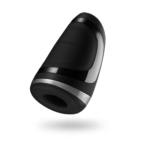 This is the underside of the black and metallic hard plastic and silicone men's vibrator, Satisfyer MEN Heat Vibration. This penis sex toy is sold by Sex Siopa - Ireland's favourite adult shop