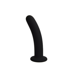 Loving Joy curved 5 inch silicone dildo for beginners in black on a white background - Sex Siopa, Ireland's best sex toys and lubricants