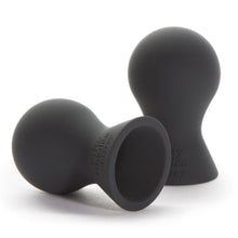 Load image into Gallery viewer, Two 50 Shades of Grey 100% silicone nipple suckers side by side on white background