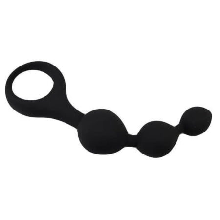 Picture of the Loving Joy Triple Ripple in black. Featuring a set of 100% silicone anal beads with 3 graduating beads and a looped handle - Sex Siopa, Ireland's Best Sex Toys and Lubricants.