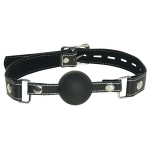 Sex Toys Ireland - Sex Siopa - Sportsheets silicone BDSM ball gag with leather strap and nickel-free metal hardware.