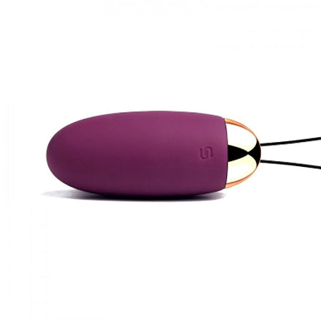 Elva rechargeable egg vibrator by Svakom. Horizontal rear view in a Burgundy colour scheme on a white background  - Sex Siopa, Ireland's favourite sex toy shop in Dublin