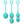 Picture of 3 vertical Svakom Nova kegel balls made from 100% bodysafe silicone. In turquoise set on a white background. Can be used vaginally to improve and strengthen PC muscles. - Sex Siopa Ireland