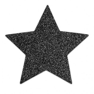 An example of black reusable nipple pasties by Bijoux Indiscrets on a white background