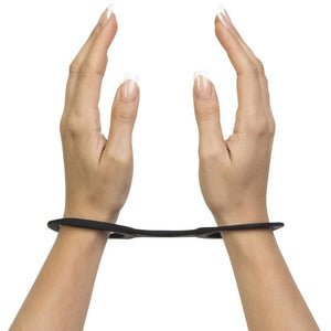 Model wearing Quickie Cuffs silicone BDSM restraints - Sex Siopa, Ireland's Best Sex Toys