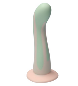 Sage & Orange Cream Swan silicone dildo by Ylva & Dite. Great for G-spot and prostate stimulation. The wide base makes this sex toy harness compatible. - Sex Siopa, Ireland's best adult shop.
