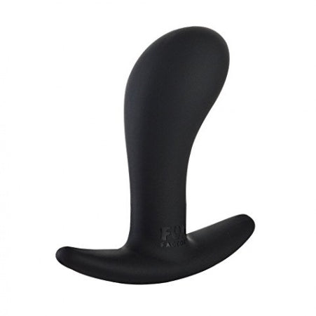 Fun Factory Bootie butt plug anal sex toy, side view in black on a white background. Made from 100% hypoallergenic silicone. Sex Siopa Ireland