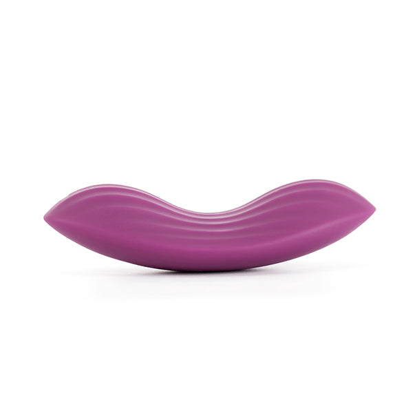 Side and rear view in burgundy of the Svakom Edeny app-controlled rechargeable panty vibrator is made from soft 100% silicone and has 11 vibration modes - Sex Siopa, Ireland's best adult shop