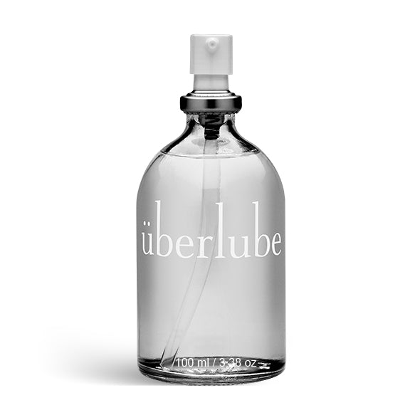 Picture of Uberlube in a clear spray bottle. It is a luxury silicone lubricant that is long lasting and leaves your skin feeling smooth and supple - Sex Siopa, Ireland's favourite sex toy shop