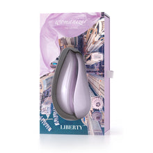Load image into Gallery viewer, Packaging for the Lavender Luxe Womanizer LIberty rechargeable air pressure vibrator sex toy with removable silicone cap and storage lid. Usb rechargeable and fully waterproof - Sex Siopa Ireland